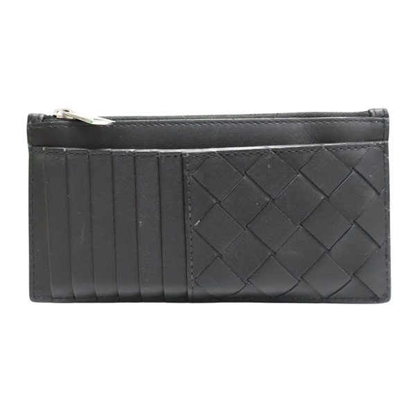 黑色 羊皮 Intrecciato 拉鍊 零錢卡片包【BOTTEGA VENETA BV 寶緹嘉】 766155