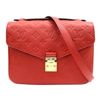 紅色 原花壓紋牛皮 Pochette Metis 兩用包【LOUIS VUITTON LV 路易威登】 M44155