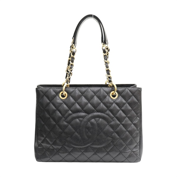 黑色 荔枝紋牛皮 GST tote 手提包 A50995【CHANEL 香奈兒】 A50995