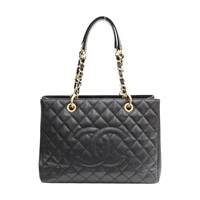 黑色 荔枝紋牛皮 GST tote 手提包 A50995【CHANEL 香奈兒】 A50995
