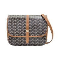 棕色 Goyardine帆布 Belvedere MM 肩背包【GOYARD 高雅德】 BELVE3PMLTY