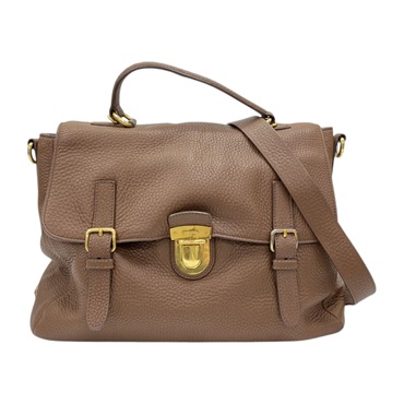 棕色 牛皮 Vitello Daino 兩用包【PRADA 普拉達】