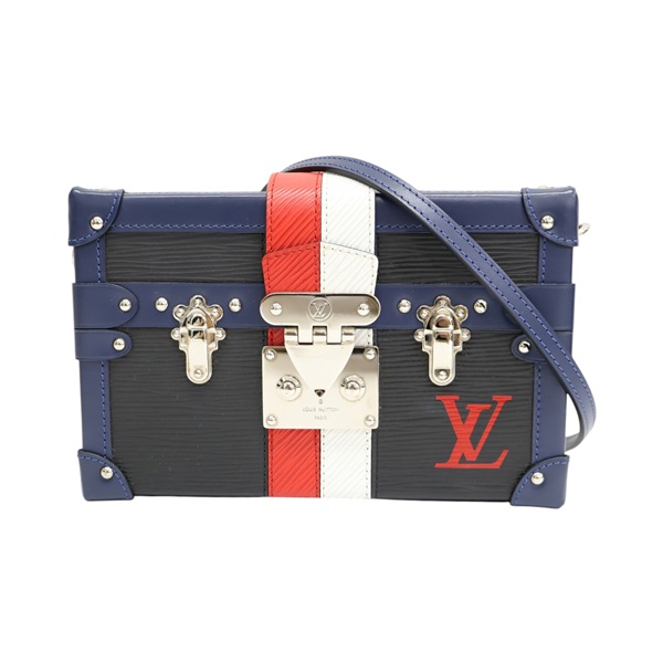 黑/紅/藍色 水波紋牛皮 Petite Malle 肩背包 M52108【LOUIS VUITTON LV 路易威登】 M52108