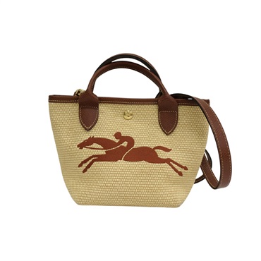棕色帆布 Le Panier Pliage 肩背包 10162HYT035【Longchamp 瓏驤】 10162HYT035