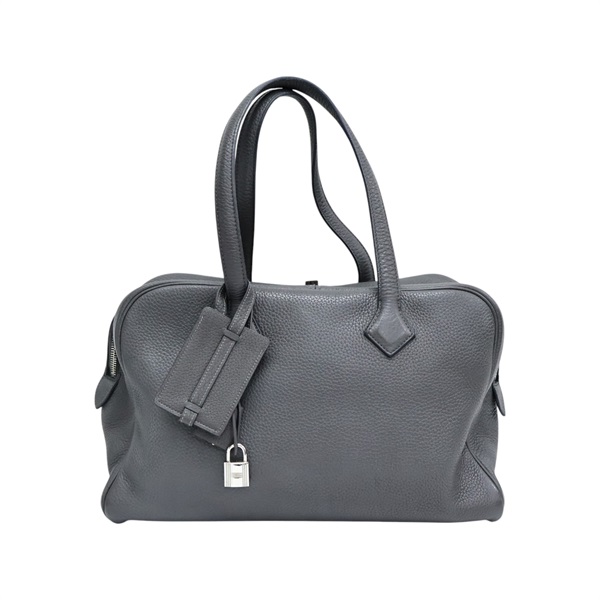錫灰色 TC牛皮 Victoria 35 手提包 口N刻【HERMES 愛馬仕】