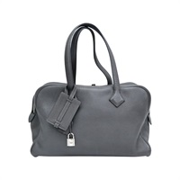 錫灰色 TC牛皮 Victoria 35 手提包 口N刻【HERMES 愛馬仕】