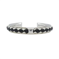 黑白色皮革 金屬 KYOTO TRESSE 手環【HERMES 愛馬仕】