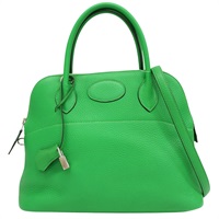竹子綠 Togo牛皮 Bolide 31 柏莉包 兩用包 □R刻 銀扣【HERMES 愛馬仕】