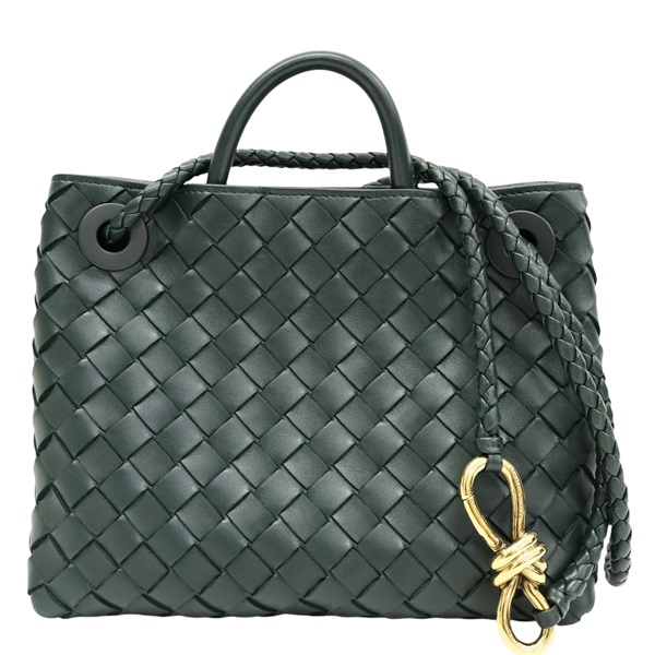 綠色 羊皮編織 Small Andiamo 肩背包【BOTTEGA VENETA BV 寶緹嘉】 766014