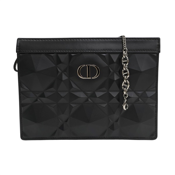 黑色 皮革 Caro Zipped Pouch 肩背包【Dior 迪奧】 S5106BNEM_M900