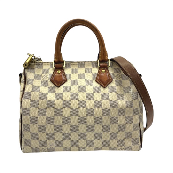 白色 棋盤格 帆布 Speedy25 手提包【LOUIS VUITTON LV 路易威登】 N41533