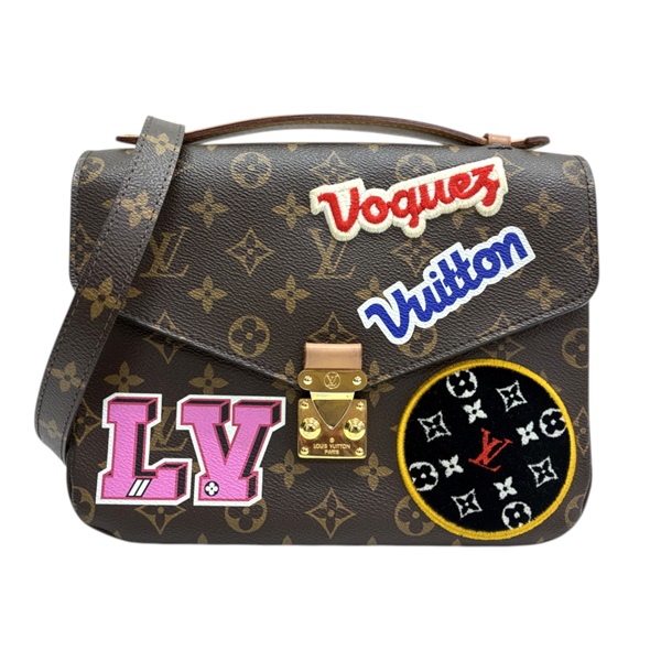 棕色 原花帆布 Patches Pochette Metis 兩用包【LOUIS VUITTON LV 路易威登】 M43991