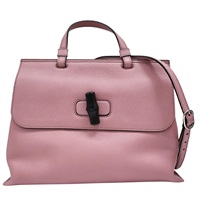 粉色 牛皮 Bamboo Daily Top Handle 兩用包【GUCCI 古馳】 392013