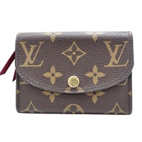 棕色 原花 PVC塗層帆布 扣式卡片零錢包【LOUIS VUITTON LV 路易威登】 M41939