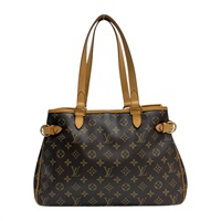 棕色 原花 帆布 Batignolles Horizontal 肩背包【LOUIS VUITTON LV 路易威登】 M51154