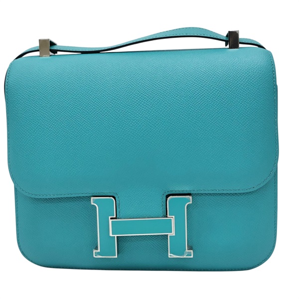 孔雀藍/薄荷綠 Epsom牛皮 Constance 24 Verso 康康包 肩背包 A刻【HERMES 愛馬仕】