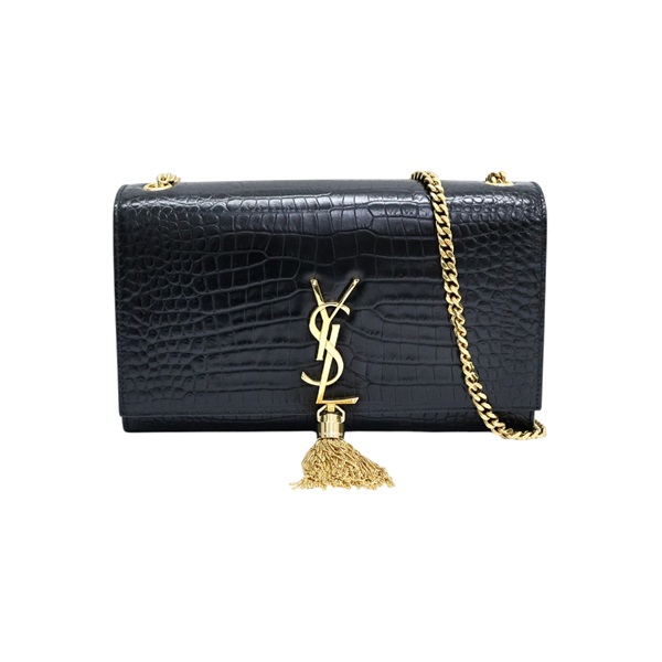 黑色牛皮 KATE 中型 流蘇 肩背包【SAINT LAURENT YSL 聖羅蘭】 354119