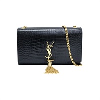 黑色牛皮 KATE 中型 流蘇 肩背包【SAINT LAURENT YSL 聖羅蘭】 354119