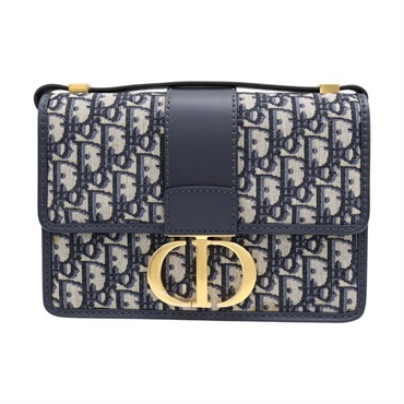 藍色 緹花帆布 30 Montaigne 肩背包【Dior 迪奧 】 M9203UTZQ