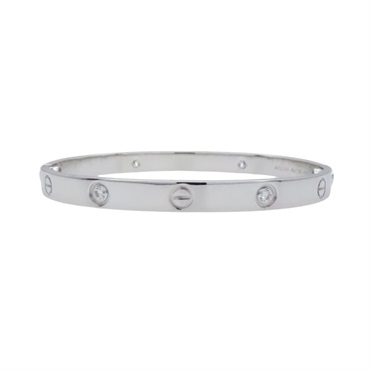 18K白金 LOVE 經典款 4PD 手環 #19【Cartier 卡地亞】 B6087317