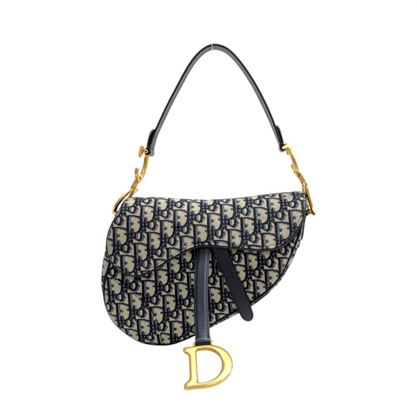 藍色 緹花帆布 Saddle 肩背包【Dior 迪奧】 M0455CTZQ