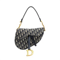 藍色 緹花帆布 Saddle 肩背包【Dior 迪奧】 M0455CTZQ