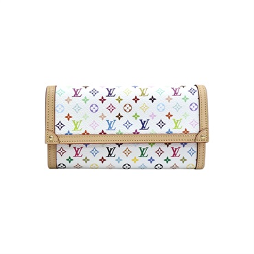 白彩 原花帆布 LV x TM Sarah 扣式 長夾【LOUIS VUITTON LV 路易威登】 M13397