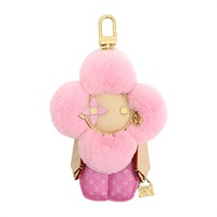 粉/棕色 牛皮 Vivienne Fashionista 吊飾 M01737【LOUIS VUITTON LV 路易威登】 M01737