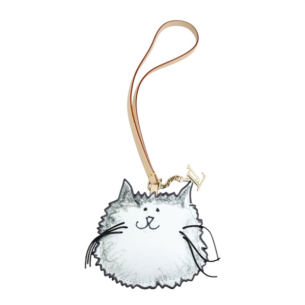 灰色 原花帆布 LV Cat 吊飾【LOUIS VUITTON LV 路易威登】 M02944