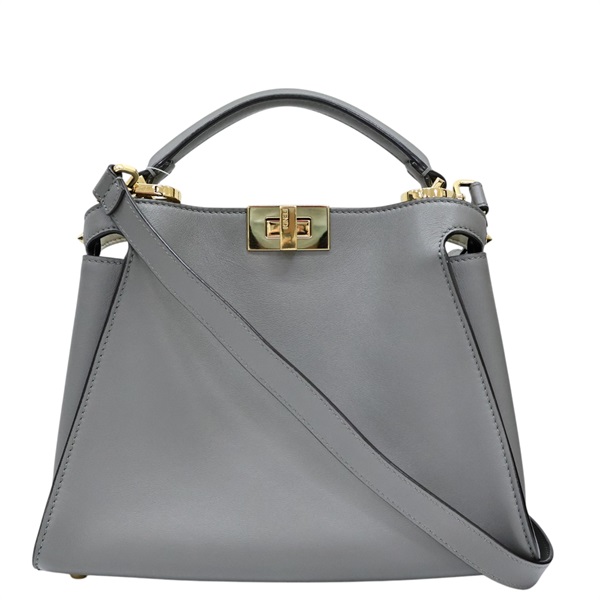 灰色 牛皮 Peekaboo Small 兩用包【FENDI 芬迪】 8BN302