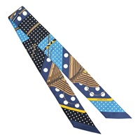 藍色 絲綢 Clic-Clac a Pois 絲巾【HERMES 愛馬仕】