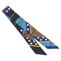 藍色 絲綢 Clic-Clac a Pois 絲巾【HERMES 愛馬仕】