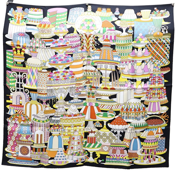 黑色 絲綢 Scarf 90 絲巾【HERMES 愛馬仕】 H893336S