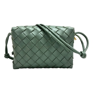 綠色 編織羊皮 Mini Loop 肩背包【BOTTEGA VENETA BV 寶緹嘉】 680254