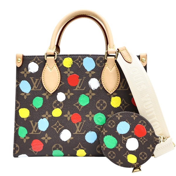 棕色 PVC塗層帆布 LV × YK Onthego PM 兩用包【LOUIS VUITTON LV 路易威登】 M46380