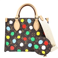 棕色 PVC塗層帆布 LV × YK Onthego PM 兩用包【LOUIS VUITTON LV 路易威登】 M46380