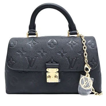 黑色 牛皮壓紋 Nano Madeleine 鍊帶肩背包【LOUIS VUITTON LV 路易威登】 M12144