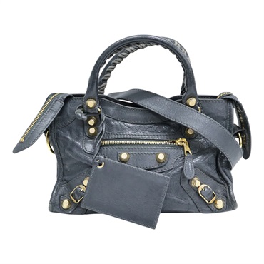 鐵灰色 牛皮 MiNi City 肩背包【Balenciaga 巴黎世家】 309544