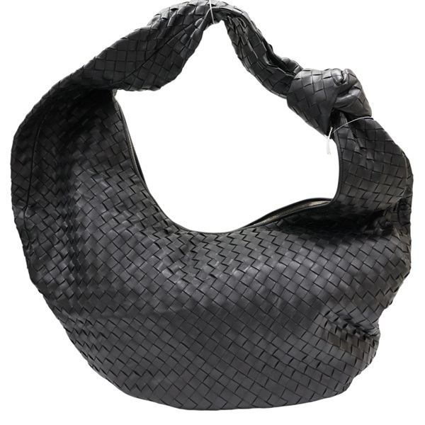 黑色 羊皮編織 Intrecciato Maxi Jodie 肩背包【BOTTEGA VENETA BV 寶緹嘉】