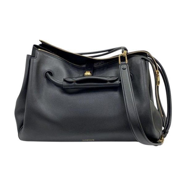 黑色 牛皮 Madrid 大型 兩用包【LOEWE 羅威】 AANBSPBX01