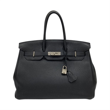 黑色 Togo牛皮 Birkin 35 柏金包 手提包 □M刻 銀扣【HERMES 愛馬仕】