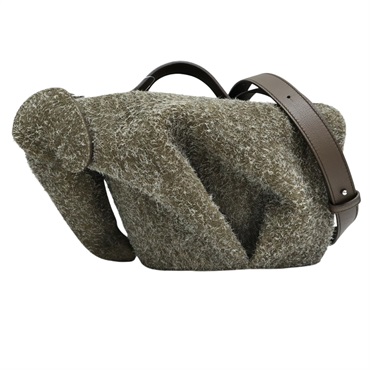 棕色絨布 肩背包【LOEWE 羅威】 B623A18X09