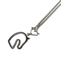 黑色 金屬 馬頭 Tonnerre necklace PM 項鍊【HERMES 愛馬仕】