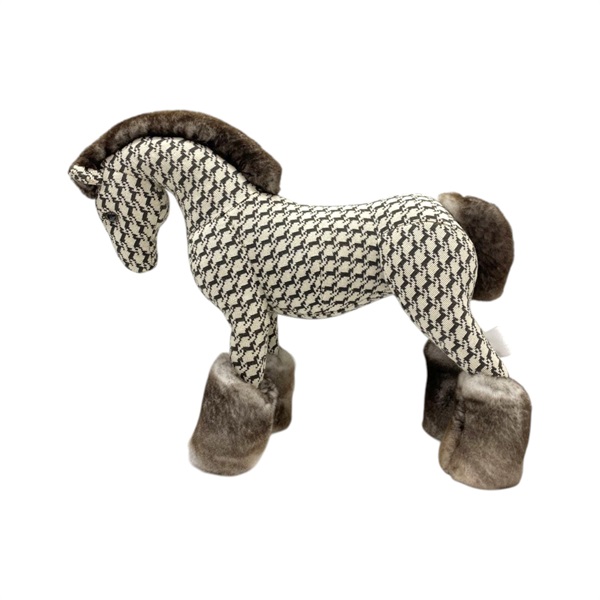 黑/白/棕色 棉布 絨毛 Elmy Cheval Pixel 小馬 玩偶【HERMES 愛馬仕】