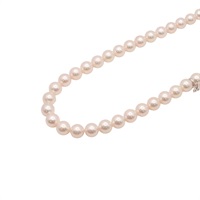 MIKIMOTO 御木本 項鍊 耳環 套組 18K白金 白色珍珠