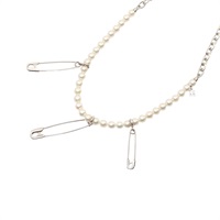 925純銀 珍珠 迴紋針造型 Pearl Necklace ×CG 項鍊【MIKIMOTO 御木本】