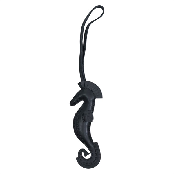 黑色羊皮 Sea Horse Charm 海馬 吊飾 B刻【HERMES 愛馬仕】