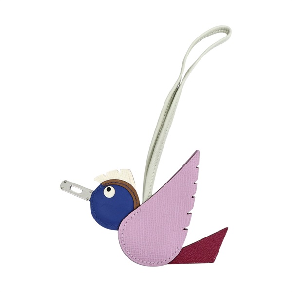 粉色 Epsom牛皮 Birdy charm 吊飾 B刻【HERMES 愛馬仕】