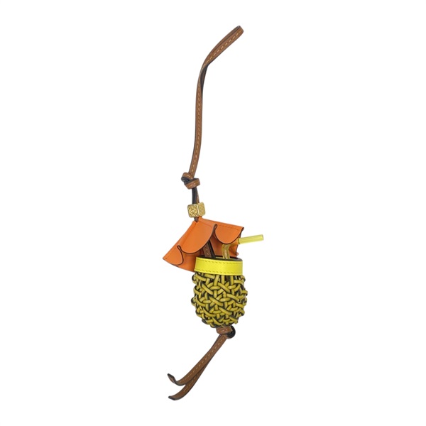 黃/橘/棕色 牛皮 Anagram Pineapple 吊飾【LOEWE 羅威】