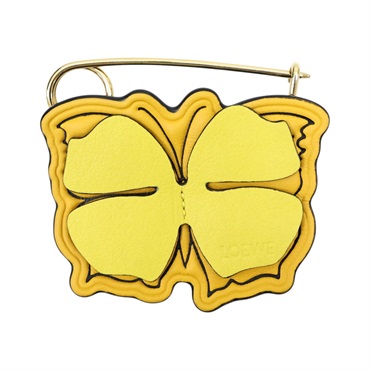 黃色牛皮 butterfly brooch 胸針【LOEWE 羅威】